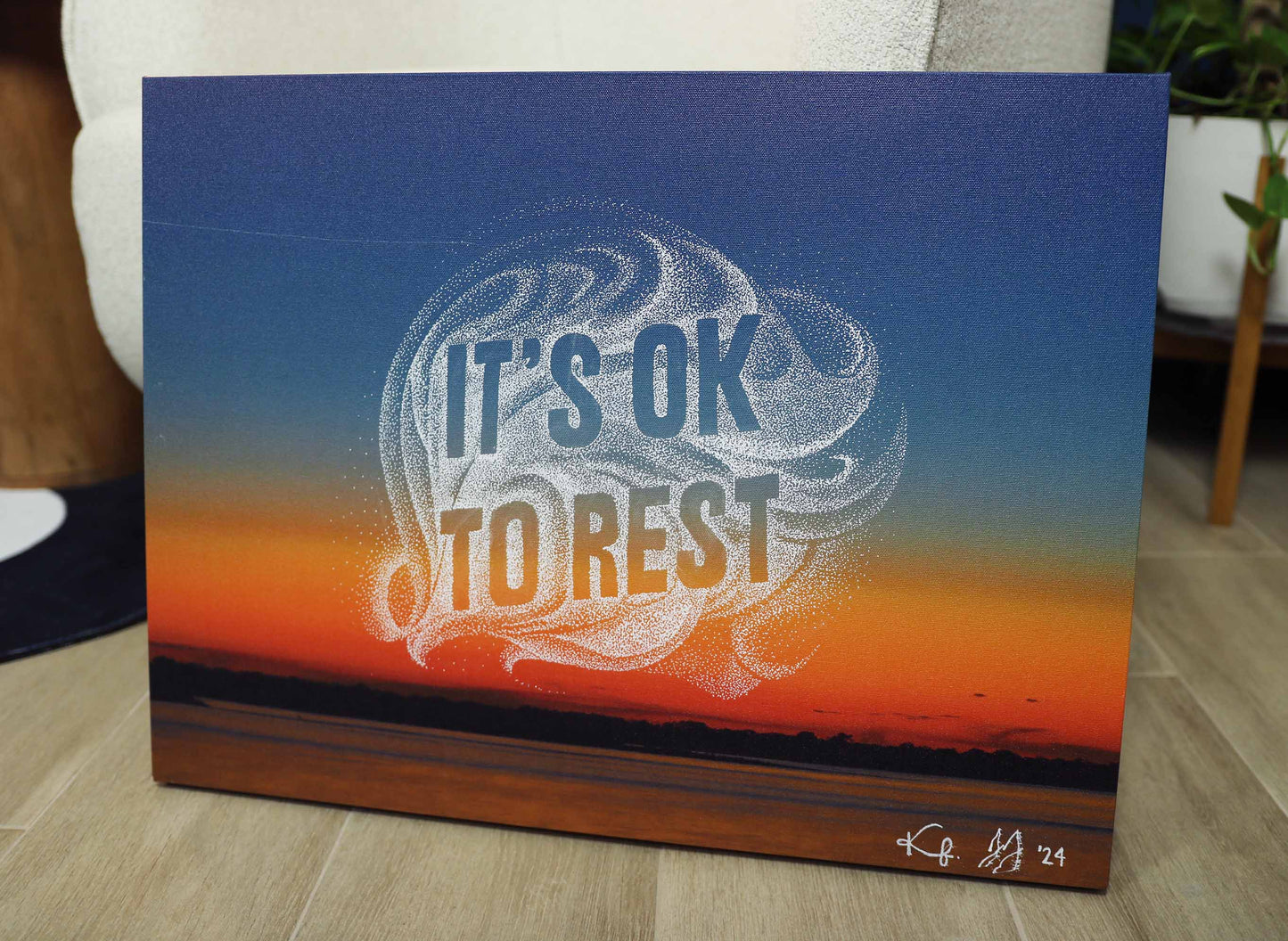It's Ok to Rest Original 24 x 18 - 50% OFF at checkout due to damage on piece